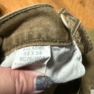 Vintage Wrangler Rugged Wear Tan Brush Guard Field Pants Tan Green